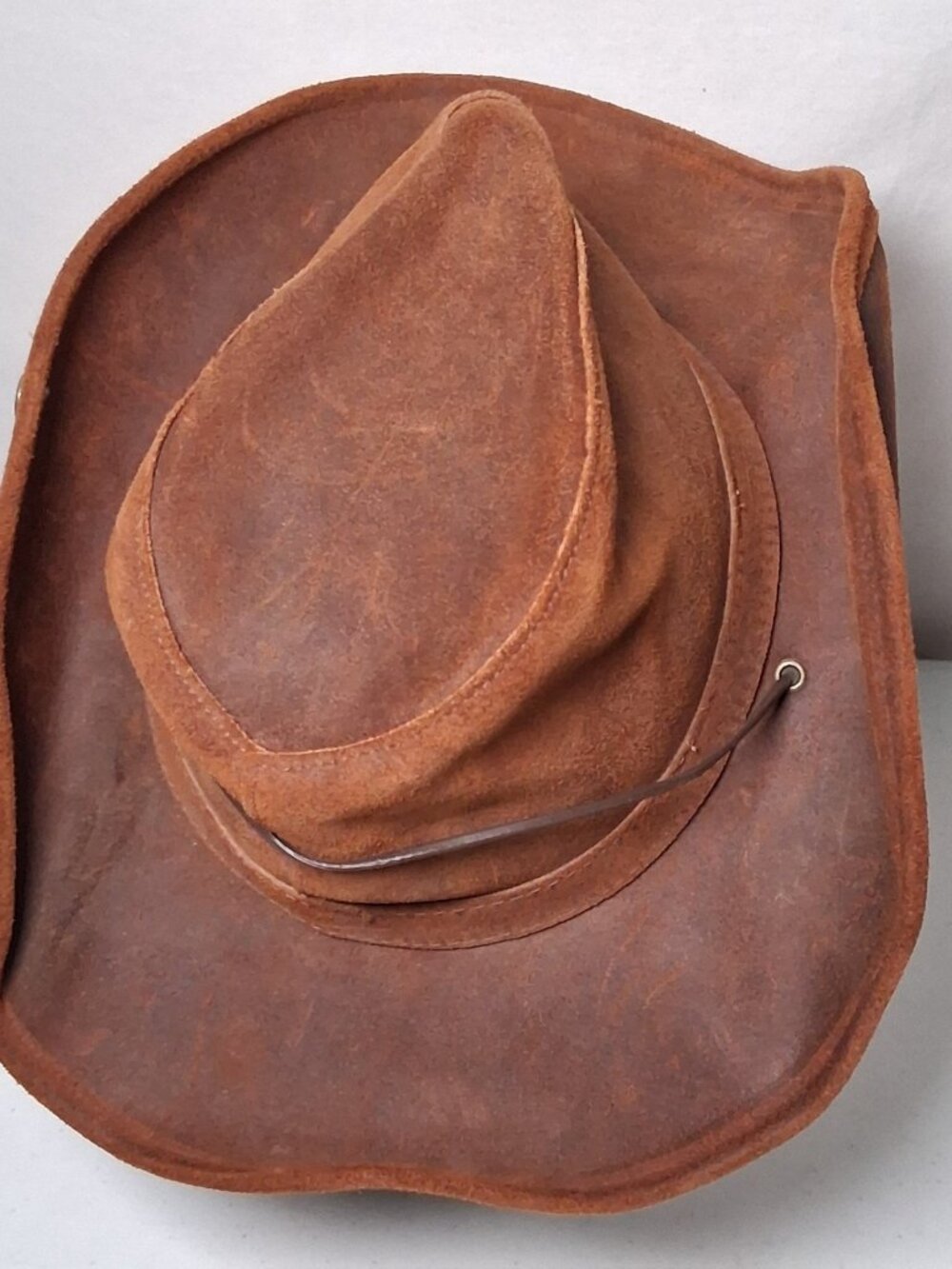 Minnetonka The Aussie Hat Small Brown Leather Outback Snap Boho Western Ranch - Picture 16 of 16